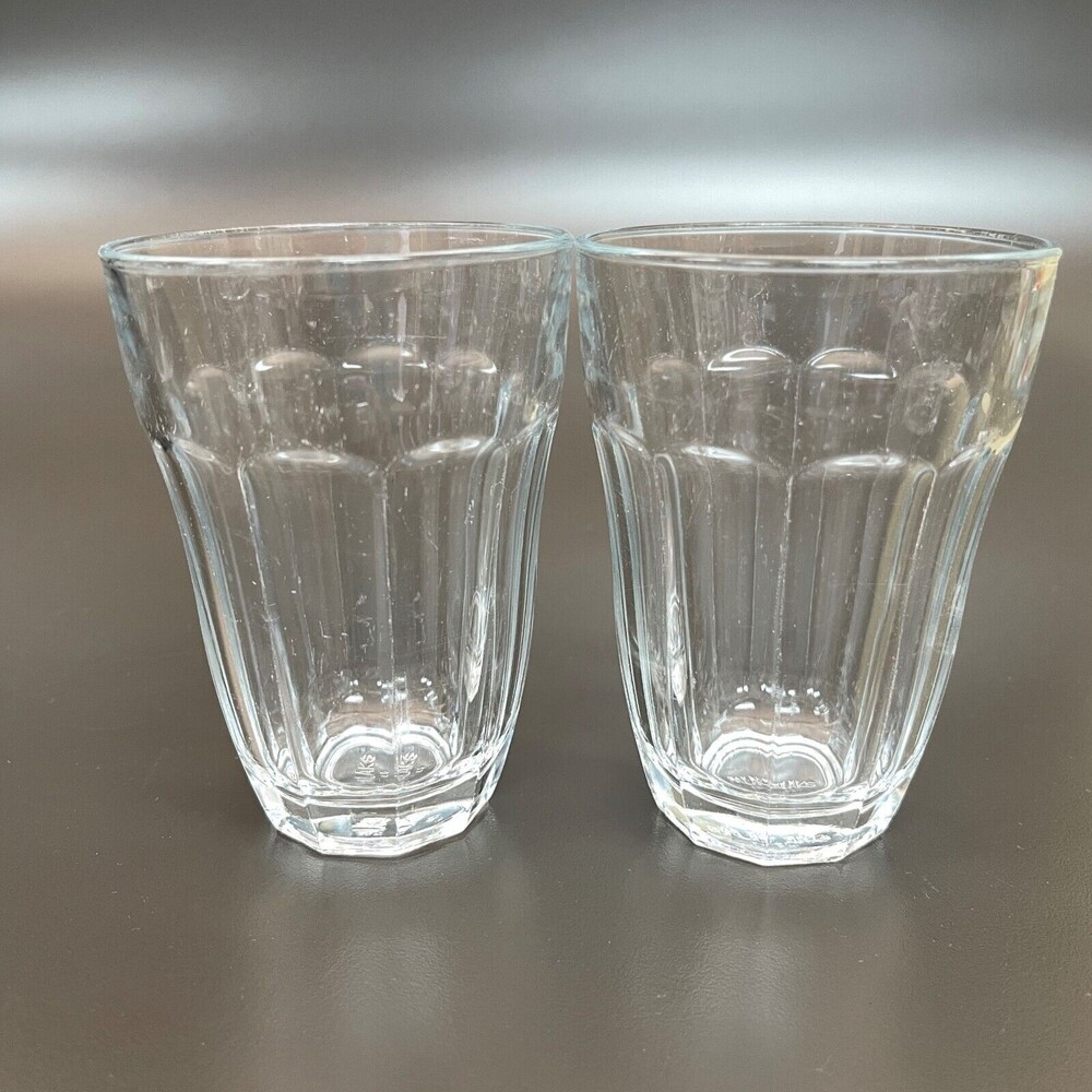 Palaks Pasabahce Rocks Glasses Clear Glass Panels 4 1/8" High Turkey Lot of 2